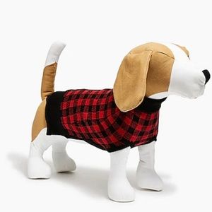 J Crew Crewmutts Buffalo Plaid Black and Red Printed Sweater for Dogs